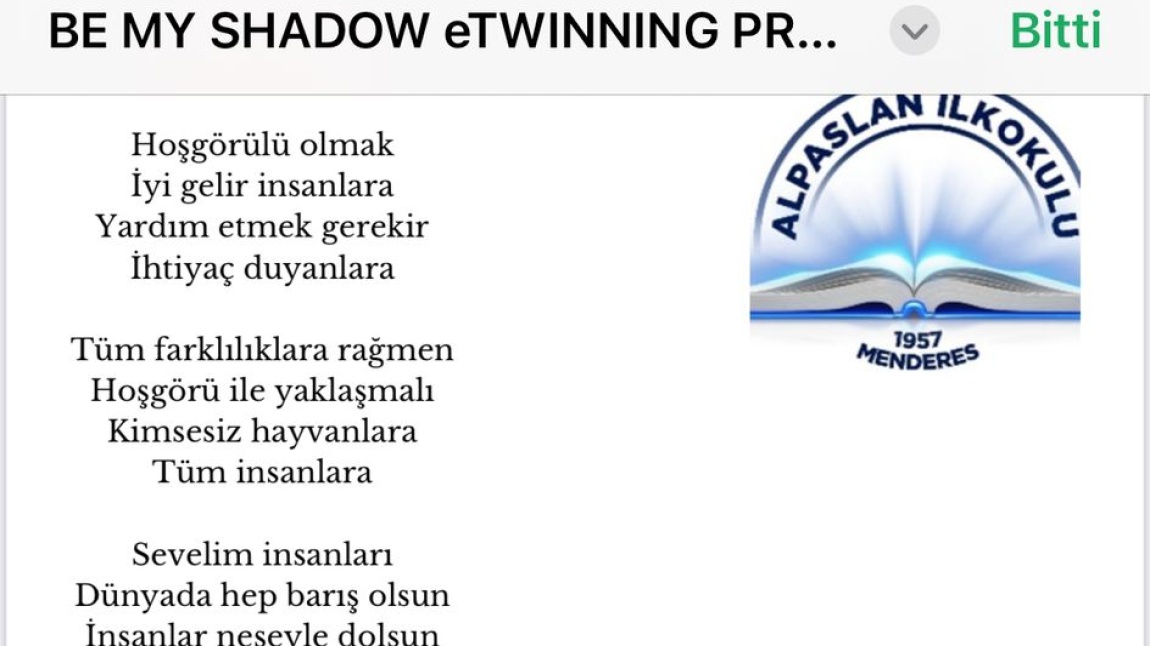 ''BE MY SHADOW'' eTwinning Projesi Engelsiz Şiir Kitabı Yayınlandı.